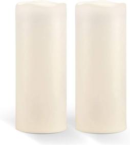 img 4 attached to 🕯️ Amagic 10x4 Waterproof Outdoor Battery Operated Flameless Candles with Timer - Long-Lasting, Ivory White, Set of 2