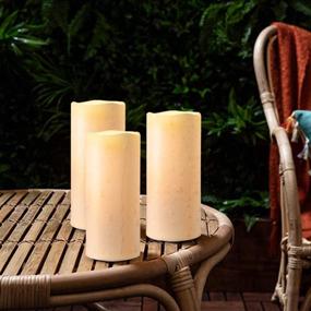 img 1 attached to 🕯️ Amagic 10x4 Waterproof Outdoor Battery Operated Flameless Candles with Timer - Long-Lasting, Ivory White, Set of 2