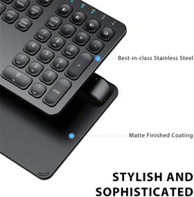 img 2 attached to 🔋✨ iClever BKA38B Bluetooth Keyboard with Number Pad - Rechargeable Bluetooth 5.1 Multi-Device Keyboard for iPad, iPhone, Mac, iOS, Android, Windows - Ergonomic Design, Full Size & Stable Connection