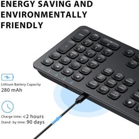 img 1 attached to 🔋✨ iClever BKA38B Bluetooth Keyboard with Number Pad - Rechargeable Bluetooth 5.1 Multi-Device Keyboard for iPad, iPhone, Mac, iOS, Android, Windows - Ergonomic Design, Full Size & Stable Connection