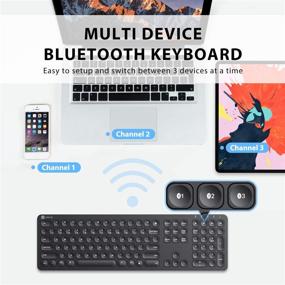 img 3 attached to 🔋✨ iClever BKA38B Bluetooth Keyboard with Number Pad - Rechargeable Bluetooth 5.1 Multi-Device Keyboard for iPad, iPhone, Mac, iOS, Android, Windows - Ergonomic Design, Full Size & Stable Connection