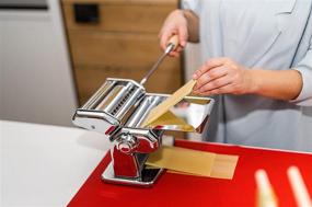 img 1 attached to 🍝 Imperia Pasta Maker Machine - Durable Steel Build with Convenient Lock Dial and Comfortable Wood Grip Handle - Model 150 Crafted in Italy