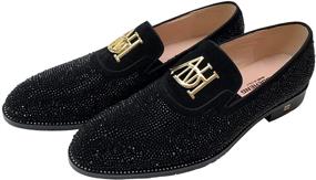 img 4 attached to 💎 Classic Wedding Loafers with Rhinestones in Genuine Leather