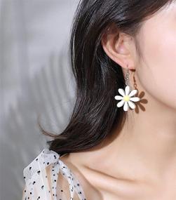 img 2 attached to 🌼 YOOE Daisy Earrings: Acrylic Yellow Flower Dangle Earrings for Women - Wild Lily Petals Hawaii Plant