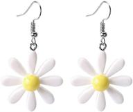 🌼 yooe daisy earrings: acrylic yellow flower dangle earrings for women - wild lily petals hawaii plant logo