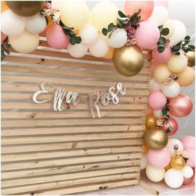 img 3 attached to BCARICH Pastel Balloons Arch Garland: 100 pcs Pink, Yellow, Orange, Rose Gold, White 🎈 and Gold Organic Balloons for Blush Bridal Shower, Wedding Decors, and Baby Shower Party Decorations