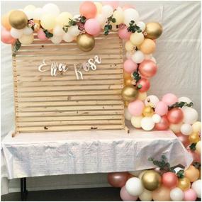 img 4 attached to BCARICH Pastel Balloons Arch Garland: 100 pcs Pink, Yellow, Orange, Rose Gold, White 🎈 and Gold Organic Balloons for Blush Bridal Shower, Wedding Decors, and Baby Shower Party Decorations