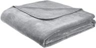 🛏️ cozy all seasons full/queen dark grey fuzzy micro plush fleece blanket by amazon basics logo