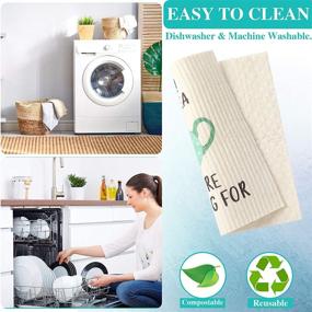 img 1 attached to 🧽 Swedish Dishcloths: Reusable, Funny & Absorbent Kitchen Cleaning Cloths - Set of 6