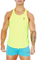 👕 medium men's clothing: racerback stringer shirt in pastel yellow logo