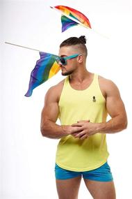 img 1 attached to 👕 Medium Men's Clothing: Racerback Stringer Shirt in Pastel Yellow