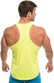 img 3 attached to 👕 Medium Men's Clothing: Racerback Stringer Shirt in Pastel Yellow