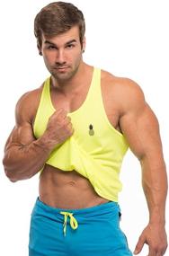 img 2 attached to 👕 Medium Men's Clothing: Racerback Stringer Shirt in Pastel Yellow