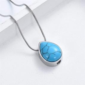 img 2 attached to Turquoise Floating Teardrop Necklaces Cremation