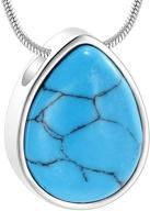 turquoise floating teardrop necklaces cremation logo