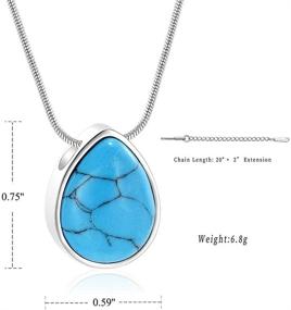 img 3 attached to Turquoise Floating Teardrop Necklaces Cremation