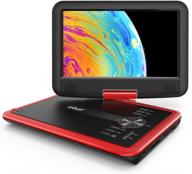 📀 iegeek 11.5 inch portable dvd player with sd card/usb port, long 5-hour battery life, 9.5 inch eye-friendly screen, av-in/out support, region-free, red logo