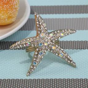 img 1 attached to Crystal Starfish Napkin Rings by Joyindecor