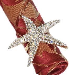 img 4 attached to Crystal Starfish Napkin Rings by Joyindecor