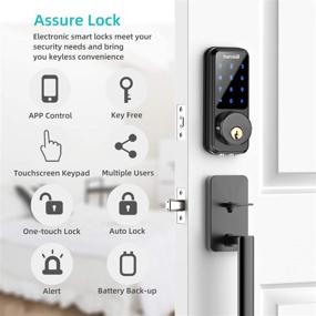 img 3 attached to 🔒 Keypad Smart Door Lock by Hornbill – Remote Control Deadbolt Digital Electric Lock for Front Doors, Smartphone Compatible – Perfect for Office and Airbnb (G2 Gateway Not Included)