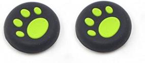 img 2 attached to Enhance Your Gaming Experience with Cat Print Silicone Thumb Grip Cover (2 PCS Green) for PS3, PS4, PS2, Xbox One, Xbox 360, Xbox One X S, PS4 Pro Slim