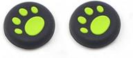 enhance your gaming experience with cat print silicone thumb grip cover (2 pcs green) for ps3, ps4, ps2, xbox one, xbox 360, xbox one x s, ps4 pro slim logo