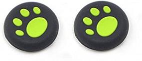 img 1 attached to Enhance Your Gaming Experience with Cat Print Silicone Thumb Grip Cover (2 PCS Green) for PS3, PS4, PS2, Xbox One, Xbox 360, Xbox One X S, PS4 Pro Slim