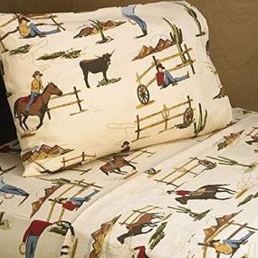 img 3 attached to 🤠 Premium 4pc Queen Sheet Set for Wild West Cowboy Bedding Collection by Sweet Jojo Designs