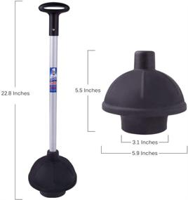 img 1 attached to 🚽 MR.SIGA Heavy Duty Rubber Toilet and Drain Plunger - 2 Way, Aluminium Handle, Black