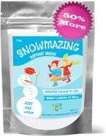 snowmazing instant snow powder: create magical indoor snow with cloud slime supplies up to 5 gallons logo