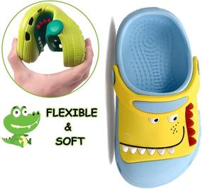 img 1 attached to 🦕 PEALAND Lightweight Dinosaur Slippers for Toddler Boys - Shoes, Clogs, and Mules