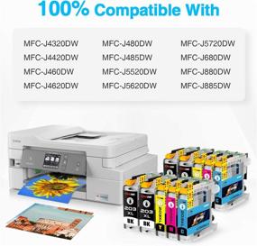 img 3 attached to 🖨️ ONEINK Replacement Ink Cartridges for Brother LC203XL LC201XL, 10 Pack (4 Black, 2 Cyan, 2 Magenta, 2 Yellow) - Compatible with MFC-J480DW J485DW J680DW 885DW J4420DW J4620DW J5620DW Printer