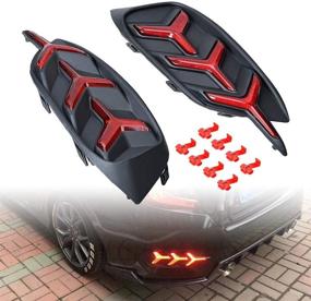 img 3 attached to 🚗 Высокопроизводительные красные светодиодные фонари-рефлекторы для бампера 2016-2021 Honda Civic LX EX Touring Sedan - улучшение задних фонарей тормозов и заднего туманного света