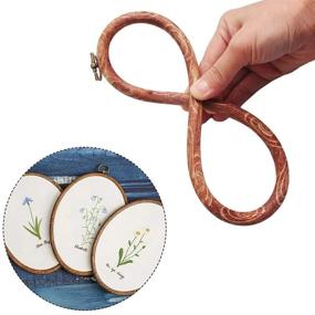 img 2 attached to 4-Pack Imitated Wood Embroidery Hoop Ring Display Frame - Oval and Circular Embroidery Kits with 30 Large Eye Embroidery Needles. Quilting Hoop and Cross Stitch Supplies for Sewing, Wall Hangings, and Crafts.