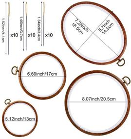 img 3 attached to 4-Pack Imitated Wood Embroidery Hoop Ring Display Frame - Oval and Circular Embroidery Kits with 30 Large Eye Embroidery Needles. Quilting Hoop and Cross Stitch Supplies for Sewing, Wall Hangings, and Crafts.