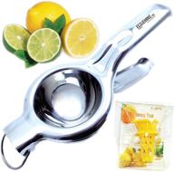 🍋 premium quality ecojeannie heavy duty jumbo food grade #304 stainless steel lemon juicer: unbreakable manual squeezer for citrus juices + bonus free citrus tap logo