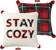 🛋️ stay cozy with cozy bliss christmas decorations faux fur pillow cover 18" x 18" - luxuriously soft cushion case for couch, bed, and sofa логотип