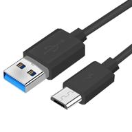 высокоскоростной зарядный кабель для зарядки [micro-usb, 5 футов] для беспроводных bluetooth-динамиков, наушников и других устройств (черно-синий) логотип