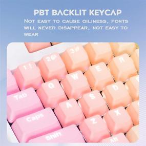 img 2 attached to 🌅 Sunset Gradient Keycaps Thick PBT OEM Profile for Cherry MX Switches, 104 87 61 Keys, Backlit, Rainbow, Mechanical Keyboard Keycaps