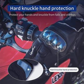 img 2 attached to 🧤 LEXIN LX-W1 Winter Motorcycle Gloves - Unisex Touchscreen Leather Gloves, Waterproof Motorbike Riding Gloves with Hard Knuckle - Ideal for Snowmobile, Ski, ATV, Dirt Bike - Size Large