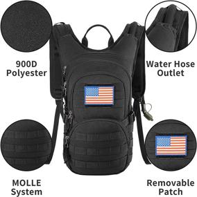 img 1 attached to 🎒 MIRACOL Hydration Backpack - Tactical Water Pack with 2L BPA Free Bladder for Men & Women - Military Molle Daypack for Hiking, Camping, Traveling, Running, Walking, Hunting