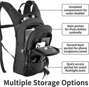 img 3 attached to 🎒 MIRACOL Hydration Backpack - Tactical Water Pack with 2L BPA Free Bladder for Men & Women - Military Molle Daypack for Hiking, Camping, Traveling, Running, Walking, Hunting