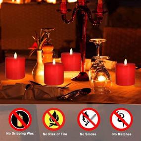 img 1 attached to Only-us Red Flameless Candles Set of 3 - Flickering 🕯️ LED, Remote Control Timers, Dimmable Pillars for Fireplace, Bedroom, Livingroom & Party