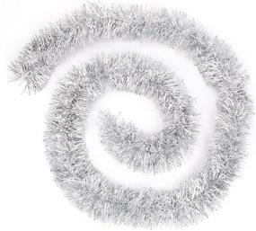 img 1 attached to 🎄 Sparkling Silver Christmas Tinsel Garland – 3 Pack of Decorative Metallic Twist for Festive Tree, Wedding, Birthday and Party Decorations – 4 inches x 6.6 ft