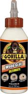 🦍 gorilla ultimate waterproof wood glue 8 oz. - natural, versatile, long-lasting adhesive (1 pack) logo