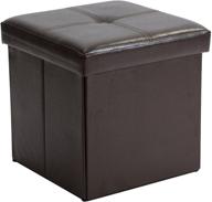 🪑 kennedy home collection 30-inch folding storage ottoman: simplify and organize with faux leather in choco logo