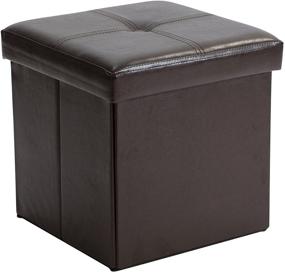 img 4 attached to 🪑 Kennedy Home Collection 30-Inch Folding Storage Ottoman: Simplify and Organize with Faux Leather in Choco