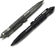 🖋️ uzi tactical pen combo bundle: glass breaker ballpoint pen for police & military gear in black and gun metal logo