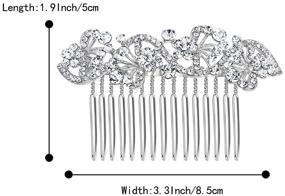 img 1 attached to 💐 BriLove Women's Bohemian Crystal Wave Shape Flower Side Hair Comb - Perfect for Wedding Brides