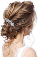 💐 brilove women's bohemian crystal wave shape flower side hair comb - perfect for wedding brides logo